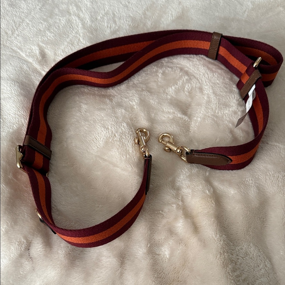 Coach Burgundy and Orange bag strap